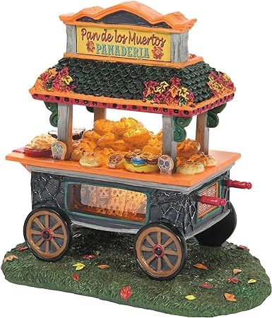 Department 56 Snow Village Halloween Acccessories Day of The Dead Pastry Cart Lit Figurine, 5.63 Inch, Multicolor Bread Of The Dead, Dept 56 Halloween, Halloween Village Display, National Lampoons Christmas Vacation, Village Display, Halloween Village, Snow Village, Have A Day, Dept 56