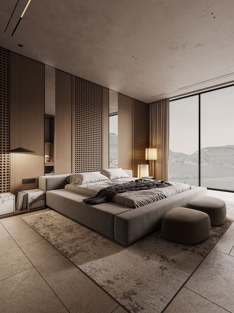 #BAB2B0 / Master Bedroom :: Behance Luxury Main Bedroom, Modern Big Bedroom, Japandi Foyer, Stage Bedroom, Bedroom Master Modern, All Modern Furniture, Bedroom Behance, Dubai Houses, Luxury Duvet Covers