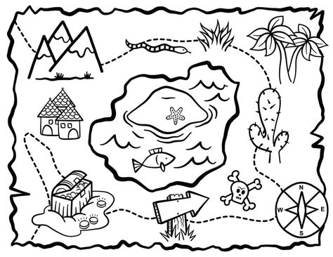 Treasure Maps For Kids, Super Mario Coloring Pages, Mario Coloring Pages, Pirate Kids, Map Activities, Preschool Coloring Pages, Heart Coloring Pages, Maps For Kids, School Coloring Pages