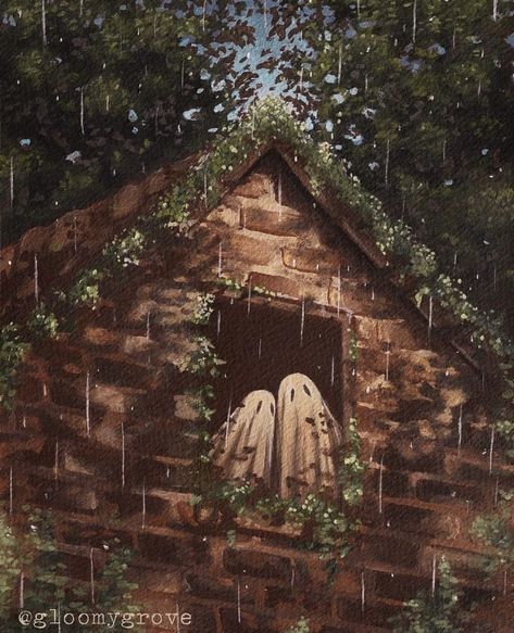 Ghost Paintings, Ghost Girl, Halloween Facts, Gouache Paint, Halloween Artwork, Shop Art Prints, Cottage Art, Spooky Decor, Halloween Inspiration