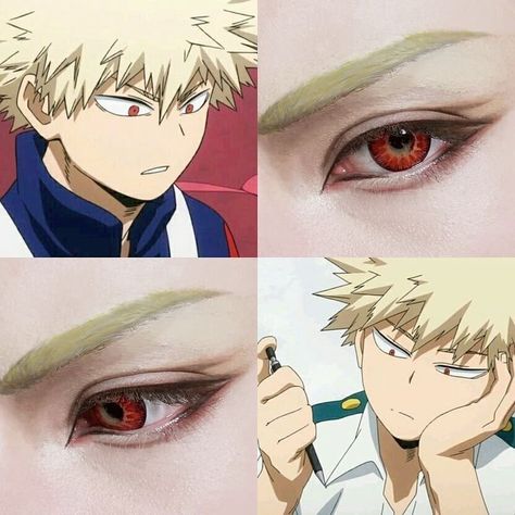 Cosplay Makeup Looks, Cosplay Makeup Tutorial, Bakugou Cosplay, Anime Eye Makeup, Anime Cosplay Makeup, Anime Makeup, Cosplay Tutorial, Edgy Makeup, Cosplay Diy