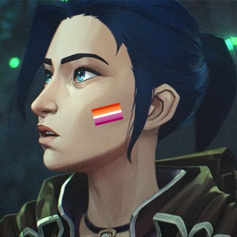 Caitlyn Mongoose, Arcane Katlin, Caitlyn Pfp, Caitlyn Arcane, Caitlyn Kiramman, Play League Of Legends, Vi League Of Legends, Lesbian Flag, Digital Art Beginner