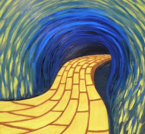 Surrealism Easy Painting, Brick Road Drawing, Expressionism Art Easy, Wizard Of Oz Pictures, Road Drawing, Road Painting, Art Surrealism, Jazz Poster, Corn Maze