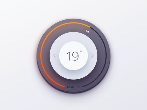 Thermostat Knob UI designed by Cerpow. Connect with them on Dribbble; the global community for designers and creative professionals. Sims 4 Cc Functional Thermostats, Circle Ui, Google Nest Thermostat, Be The Thermostat Not The Thermometer, Ui Components, Digital Thermostat, Data Visualization Design, App Interface Design, Gui Design