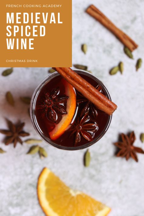 Medieval Drink Aesthetic, Medieval Drinks, Medieval Meals, Spiced Wine Recipe, Medieval Dinner, Ancient Food, Witch Recipes, Viking Drink, Medieval Recipes