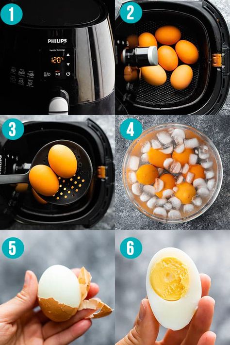 Air Fryer Hard Boiled Eggs, Sweet Peas And Saffron, Boiled Egg Recipes, Cooking Hard Boiled Eggs, Ways To Cook Eggs, Healthy Lunches For Work, Air Fryer Cooking Times, Air Fryer Fish, Cooks Air Fryer