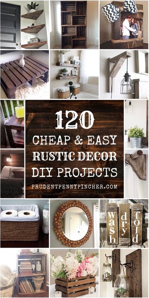 Save money with these cozy rustic home decor ideas! From DIY furniture to DIY wall art, there are over a hundred easy DIY home decor ideas on a budget to choose from. #diy #rustic #diyfurniture #furniture #homedecor #diyhomedecor #decor Vintage Pantry Labels, Diy Rustic Home Decor, Diy Wood Stain, Rustic Home Decor Ideas, Diy Wood Pallet Projects, Pallet Projects Easy, Rustic Furniture Diy, Diy Rustic Home, Diy Rustic Decor