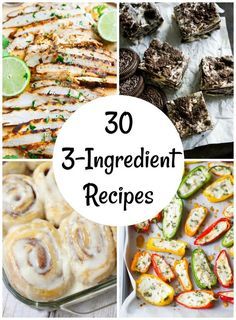 3 Ingredient Dinners, Easy Fast Dinner Recipes, Three Ingredient Recipes, 5 Ingredient Dinners, 4 Ingredient Recipes, Fast Dinner Recipes, Recipes With Few Ingredients, 3 Ingredient Recipes, 5 Ingredient Recipes