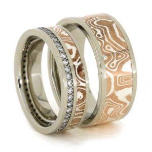 Mokume Gane Education - Jewelry by Johan Unique Wedding Band Sets, Pyrite Ring, Pyrite Jewelry, Twist Wedding Band, Rustic Rings, Raw Stone Ring, Mokume Gane, Diamond Eternity Band, Solid Gold Band