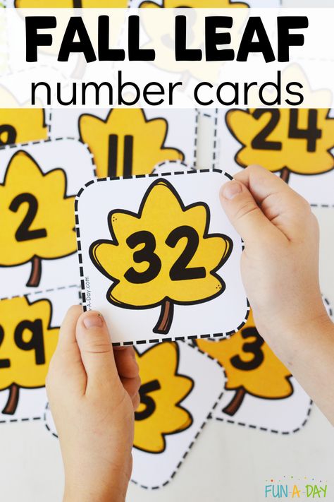 Use these free printable leaf calendar numbers in your preschool, pre-k, or kindergarten classroom. Perfect for your calendar or as a way to practice important early math skills with your students. Click on the Fun-A-Day.com link to get your copy of the leaf numbers. Leaf Numbers Preschool, Leaf Patterns Preschool, Leaf Lesson Plans, Numbers Free Printable, Leaf Lessons, Printable Calendar Numbers, Number Activities Preschool, Book Buddies, Preschool Fall