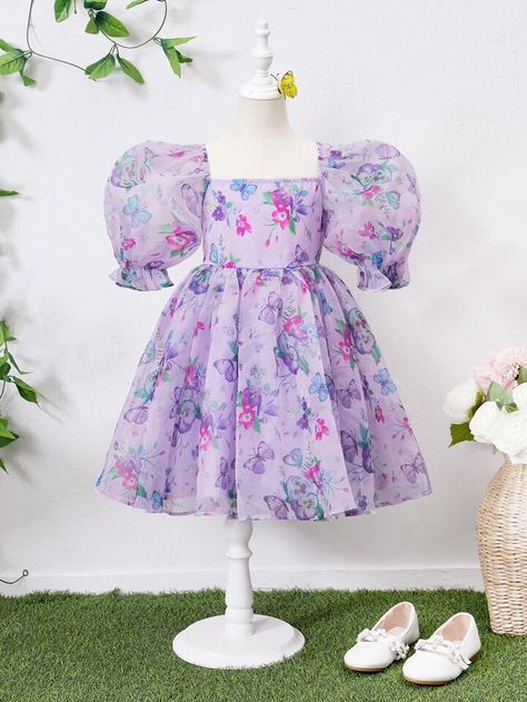 Organza Kids Frocks Design, Organza Kids Frock, Fancy Frocks For Kids, Organza Frocks For Kids, Floral Dress For Kids, Kids Fasion, Frocks For Kids, Flower Kids, Kids Dress Collection