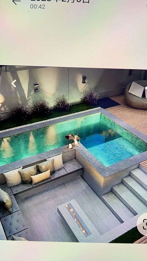 Ranch Pool Ideas, Small Pools Backyard, Ideas De Piscina, Luxury Pools Backyard, Brick Living Room, Deck Piscina, Patio Grande, Swimming Pool Landscaping, Small Pool Design