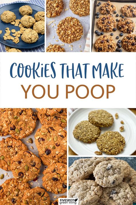 Cookies that Make You Poop - Five Spot Green Living Foods For Constipation In Kids, Food To Make You Poop, Foods That Help You Poop, Foods That Make You Poop, Poop Muffins, Help Kids Poop, Toddler Cookies, Digestive Cookies, Breakfast Bars Recipe