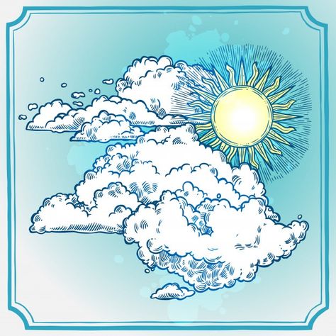 Sunny sky frame | Free Vector #Freepik #freevector #flyer #frame #cover #card Blue Sky Drawing, Sky Sketch, Sky Frame, Sky Drawing, Sky Tattoos, Banner Shapes, Sunny Sky, Music Festival Poster, Sun And Clouds