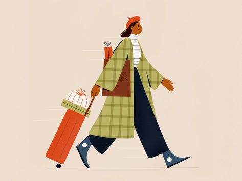 Simple Character, Travel Illustration, People Illustration, Flat Illustration, Illustration Character Design, Travel Scrapbook, Welcome Home, Flat Design, Motion Design