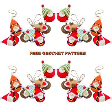 Check out Amigurumi Christmas Gnomes Ornaments, knitting models and examples now and start making. Free amigurumi patterns for you. Crochet Christmas Ornaments Free Pattern, Crochet Baby Doll, Fancy Crochet, Crochet Christmas Ornaments Free, Crochet Ornament Patterns, Christmas Crochet Patterns Free, Amigurumi Christmas, Amigurumi Minta, Crochet Christmas Gifts