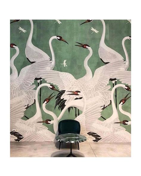 Wallpaper @gucci #wallpaperaddict . . . #wallpaper #papierpeint #gucci #cigne #deco #decor #interior #interiör #interieur #interiordesign #maisonliliinspiration #bathroom Cute Dorm Rooms, Bohol, Birds Flying, Green Wallpaper, Home Wallpaper, Swans, Of Wallpaper, Art Paint, Home Decor Ideas