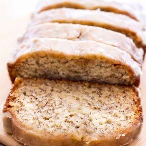 Maple Glazed Banana Bread - A Latte Food Glaze For Banana Bread, Peanut Butter Monkey Bread, Maple Donut Glaze, Glazed Banana Bread, Coffee Cake Banana Bread, Banana Bread Pumpkin, Green Chile Cornbread, Pecan Banana Bread, Nut Breads