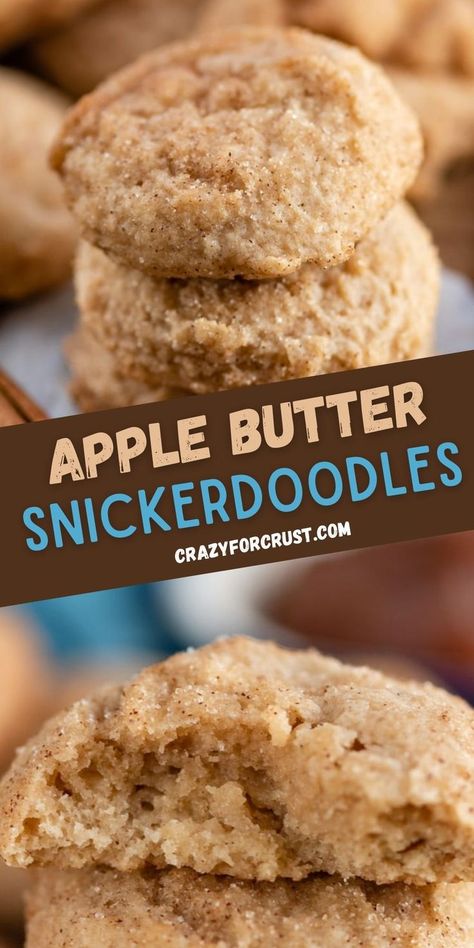 Easy Snickerdoodle Recipe, Fall Cookie Recipes, Apple Butter Recipe, Fall Baking Recipes, Snickerdoodle Recipe, Favorite Cookie Recipe, Fall Cookies, Fall Dessert Recipes, Easy Cookie Recipes