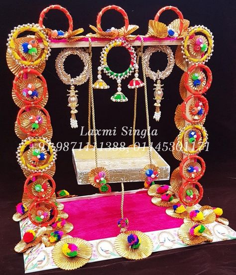 Krishn Jhula Concept Contact us : 011-45301171, +91 9871111388 (call & whats app) Janmashtami Julha Decoration, Ladu Gopal Jhula Decoration, Janmashtami Jhula Making, Kanha Ji Jhula Design, Krishna Ji Jhula Making, Kanha Ji Ka Jhula, Thermocol Craft, Ganesh Chaturthi Decoration, Thali Decoration Ideas