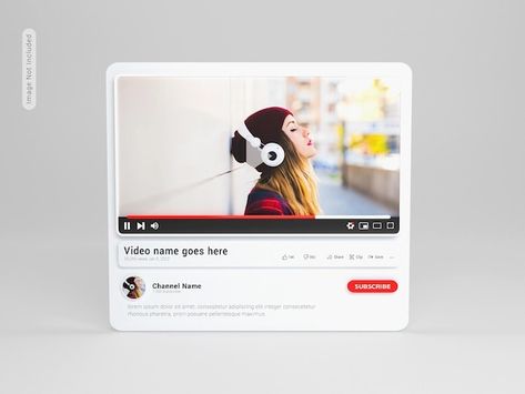 PSD youtube plyer 3d rendering mockup | Premium Psd #Freepik #psd #video-template #video-thumbnail #youtube-channel #thumbnail-template 3d Crafts, Youtube Video Thumbnail, Craft Eyes, Video Mockup, Leaf Template, Thumbnail Design, 3d Shape, Youtube Thumbnail, Free Youtube