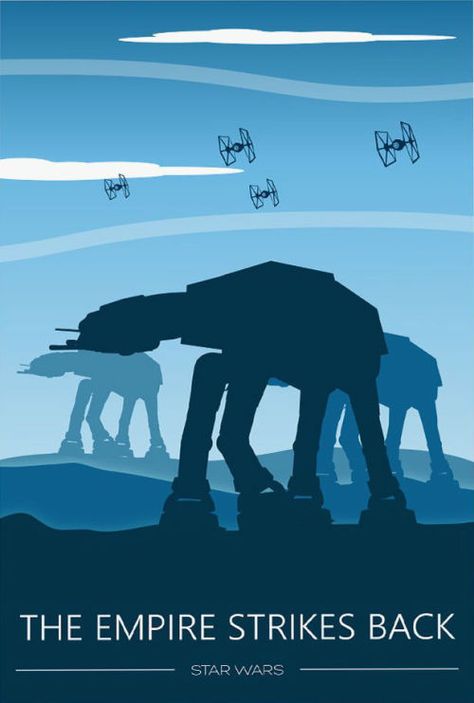 The Empire Strikes Back Minimalist Poster - Anny Jull Star Wars Travel Posters, Decoracion Star Wars, Star Wars Classroom, Star Wars Illustration, Star Wars The Empire, Star Wars Nursery, Star Wars Planets, Star Wars Painting, Star Wars Background