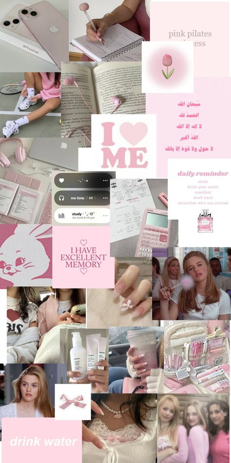 Pinterest Vision Board, Estilo Preppy Chic, Pink Academia, Vision Board Collage, Vision Board Wallpaper, Girly Wallpapers, Vision Board Photos, Pink Lifestyle, Pretty Pink Princess