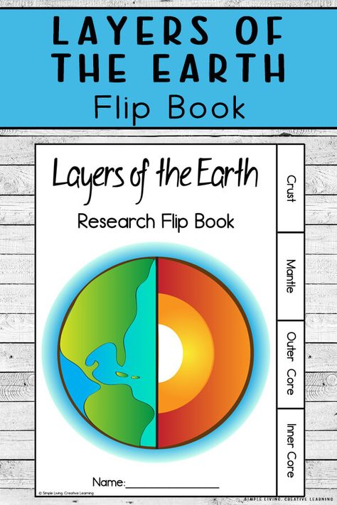 Earth Layers Project, Layers Of Earth, Book Worksheet, Earth Activities, Layers Of The Earth, Earth Science Lessons, Science Anchor Charts, Earth Layers, Earth Projects