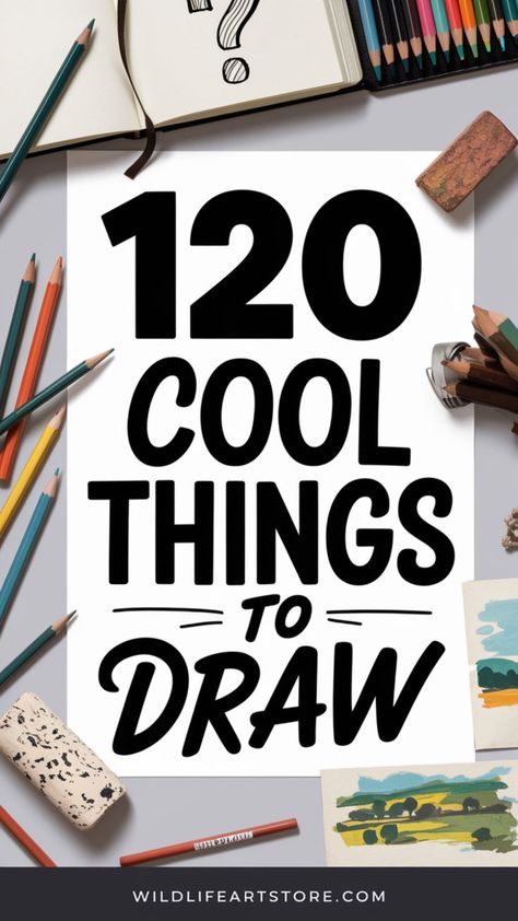 120 Cool Things to Draw Drawing Ideas For Adults, Reflection Drawing, Cool Drawing Ideas, Cool Things To Draw, Bridge Drawing, What Should I Draw, Beginner Sketches, Wave Drawing, Cool Drawing