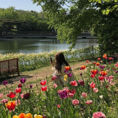 사진 촬영 포즈, Nothing But Flowers, Flower Therapy, Warm Spring, Spring Aesthetic, Spring Vibes, Nature Aesthetic, The Grass, Flower Field