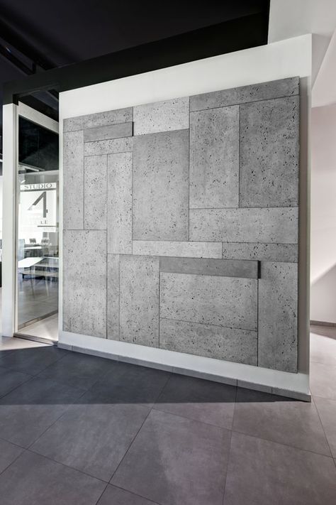 Concrete Panels Interior, Concrete Walls Interior, Concrete Wall Texture, Concrete Wall Panels, Tv Fal, Stone Wall Design, Cladding Design, Concrete Interiors, Concrete Panel