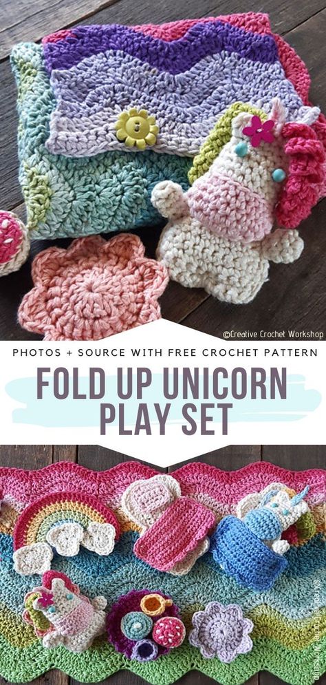 Crochet Playset, Crochet Along, Crochet Workshop, Unicorn Crochet, Crochet Toys Free, Crocheted Toys, Crochet Geek, Play Sets, Creative Crochet