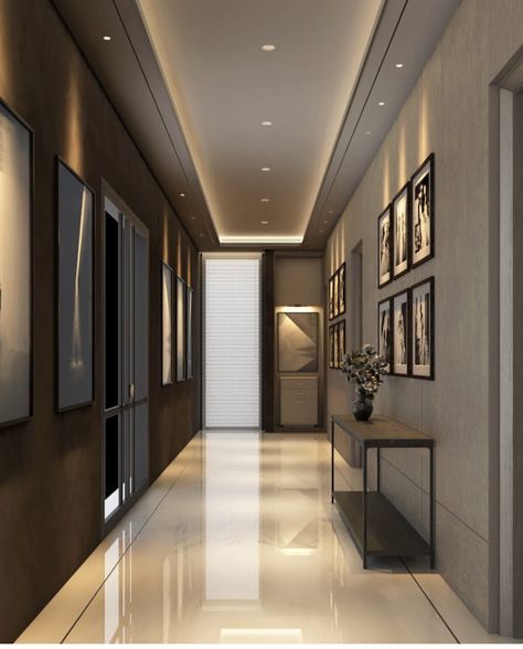 Plaster Board Ceiling Design, Luxury Corridor Design, Plaster Board Ceiling, Corridor Design Home, Corridors Design Home, Luxury Corridor, House Hall Design, Modern Hallway Design, Plaster Board