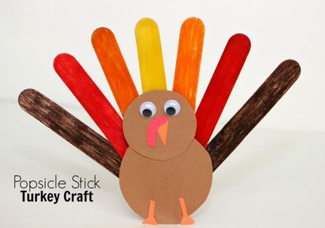 This adorable popsicle stick turkey craft is fun for kids to make and adds a splash of fall color and cuteness to your holiday table! Popsicle Stick Turkey, Popsicle Stick Crafts For Kids, Thanksgiving Turkey Craft, Easy Thanksgiving Crafts, Paper Plate Crafts For Kids, Turkey Crafts, Turkey Craft, Thanksgiving Crafts For Kids, Popsicle Stick Crafts