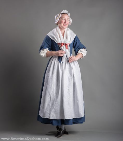 18th Century Working Woman, 18th Century Apron, 18th Century Womens Fashion, 1820s Fashion, Beauty And The Beast Costume, 18th Century Women, Colonial Dress, American Duchess, 18th Century Dress