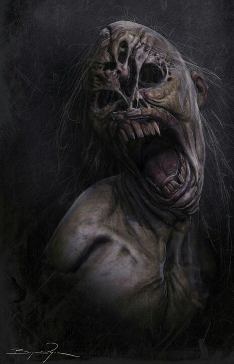 By Bryan Wynia Undead Drawing, Barrow Wight, Draw Reference, Dark Creatures, Scary Things, Creepy Horror, Horror Monsters, Cool Monsters, Dark Soul