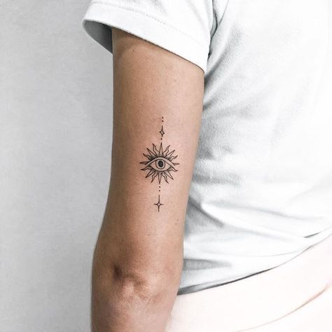 Buraka Tattoo, Pixie Tattoo, Third Eye Tattoos, Evil Eye Tattoo, Sternum Tattoo, Small Hand Tattoos, Minimalist Tattoos, Spine Tattoos, Subtle Tattoos