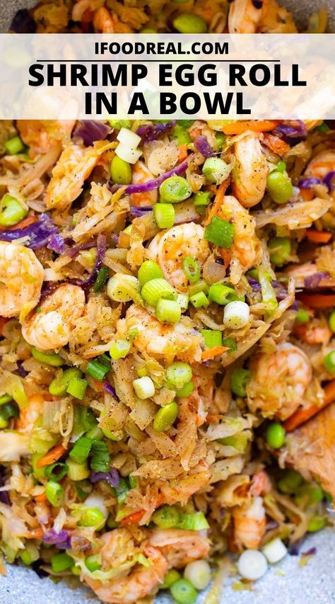 Ww Egg Roll In A Bowl, Shrimp Egg Roll In A Bowl Recipe, Shrimp Bowl Recipe Asian, Shrimp Eggroll In A Bowl Recipe, Shrimp Protein Bowl, Shrimp Egg Roll In A Bowl, Shrimp Bowls Asian, Shrimp Bowl Healthy, Shrimp Bowls Healthy