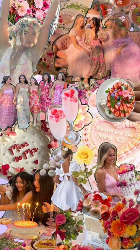 Bachelorette / hen party theme ideas 2025/ 2026 Pink Bachelorette Party Aesthetic, Floral Hens Party Theme, Hen Do Aesthetic, Tea Party Bachelorette Ideas, Bachorlette Party Theme, Bachelorette Party At Home, Bachlorette Ideas Themes, Hens Party Ideas Themes, Hen Do Themes