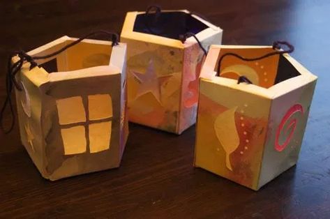 Martinmas Lanterns, Make Paper Lanterns, Paper Luminaries, Lanterns Diy, Homemade Paper, Handmade Lanterns, Paper Lanterns Diy, Girl Scout Camping, Waldorf Crafts