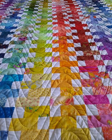 Playing With Rainbows. - Sunburnt Quilts Rainbow Quilt Patterns, Quilts Patchwork, Rainbow Blocks, Patchwork Embroidery, Cross Stitch Cushion, Temperature Blanket, Paper Quilt, Rainbow Quilt, Easter Embroidery