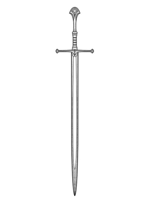 Lord Of The Rings, Aragorn’s sword, vector draw, dotted shading Anduril Drawing, Lord Of The Rings Drawing Easy, Aragorn Tattoo, Swords Drawing, Lord Of The Rings Swords, Lord Of The Rings Drawing, King Of Hearts Tattoo, Lord Of The Rings Aragorn, Lotr Swords