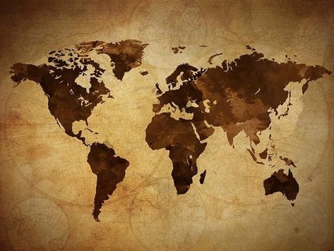 World Map Mural, World Map Print, Background Brown, World Map Decor, Map Tattoos, Map Murals, Antique World Map, World Map Wallpaper, World Map Poster