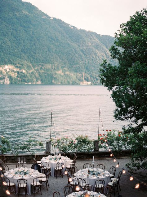 Elegant wedding reception overlooking Lake Como, Italy: http://www.stylemepretty.com/2016/11/23/a-lake-como-wedding-planned-abroad/ Photography: Darya Kamalova - http://www.thecablookfotolab.com/ Wedding Venues Italy, Lake Weddings, Tropical Weddings, Crystals Wedding, Wedding Lake, Cyprus Wedding, Elegant Wedding Reception, Boda Mexicana, Lake Como Wedding