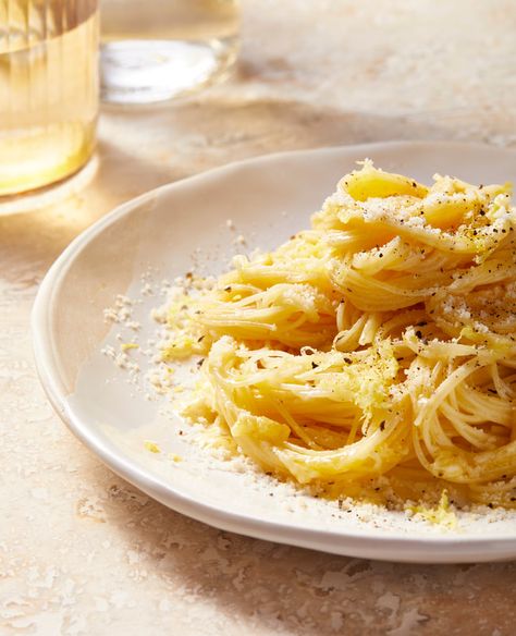 Lemon Angel Hair Pasta, Pasta With Lemon, Microplane Zester, Lemon Garlic Pasta, Top Producer, Angel Hair Pasta, Angel Hair, The Amalfi Coast, Grated Cheese