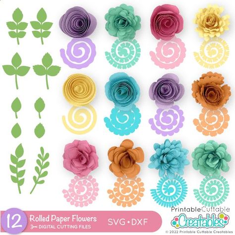 Paper Projects Diy, Rolled Paper Flowers, Paper Flower Patterns, Fleurs Diy, Easy Paper Flowers, Flower Shadow Box, Paper Flower Crafts, Paper Flower Template, Paper Flowers Craft