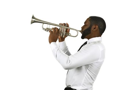 Trumpet Player, Pose Reference, Victorious, Singing, Musician, Stock Photos, Music