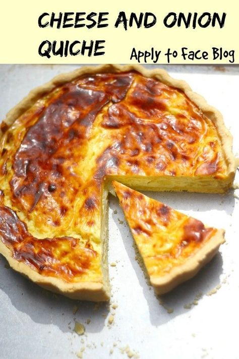 This Cheese and Onion Quiche recipe is delicious and made without cream. Served warm it is outstanding and perfect for summer eating, BBQ and picnic food.#applytofaceblog #quicherecipes #picnicrecipes Cheese Onion Quiche, Cheese And Onion Quiche Recipes, Onion Quiche Recipes, Cheese And Onion Quiche, Recipes Quiche, Breakfast Buffet Table, Savoury Tarts, Onion Quiche, Delicious Quiche