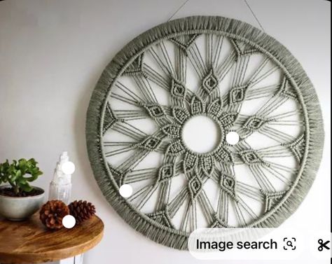 Diy Crochet Wall Hanging, Macrame Circle, Round Wall Hanging, Simpul Makrame, Art Macramé, Mandala Circle, Macrame Mandala, Macrame Mirror, Macrame Rings