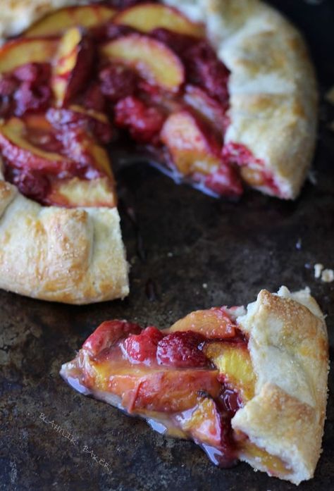 Peach Raspberry Galette Raspberry Galette, Peach Raspberry, Fruit Recipe, Peanut Butter Oreo, Sweet Pies, Fruit Dessert Recipes, Sweet Pie, Cobbler Recipes, Fruit Tart